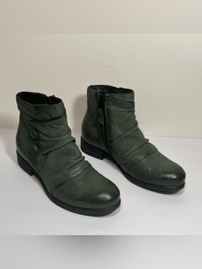 Miz Mooz Sallie Leather Ankle Booties with Side Buttons